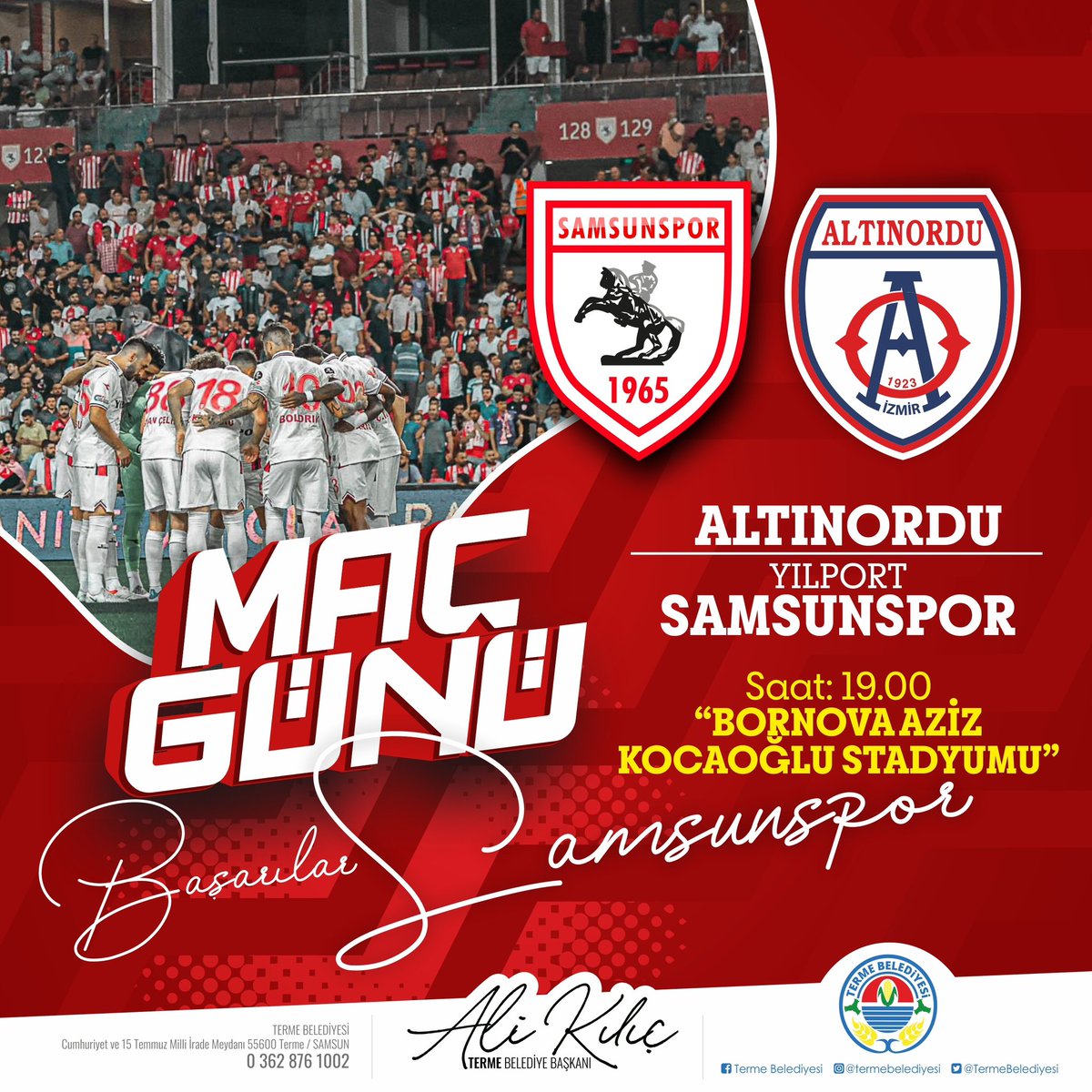 avalikilic55's tweet photo. MAÇ GÜNÜ 💪

Altınordu deplasmanında Samsunspor’umuza başarılar diliyorum. Haydi Samsun’um 🔴⚪️⚫️

#SamsununMaçıVar 🇦🇹
#AORvSAM https://t.co/57ZW7KOwM0