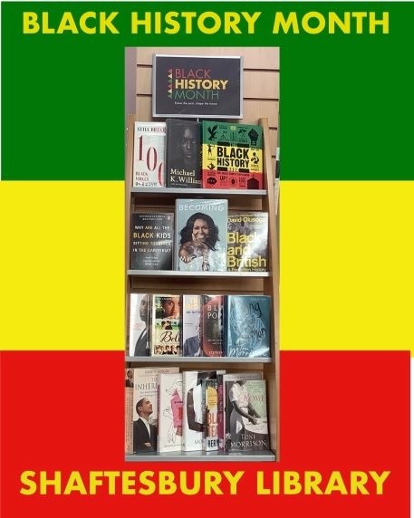 DorsetLibraries's tweet photo. It's great to see so many fantastic displays celebrating Black History Month across #Dorsetlibraries. Thank you to Shaftesbury Library for sharing this display - you can order the books shown, in any Dorset Library or via the #Librarieswest catalogue.
https://t.co/2lNA4KDHRd https://t.co/ok2hWQL0Eu