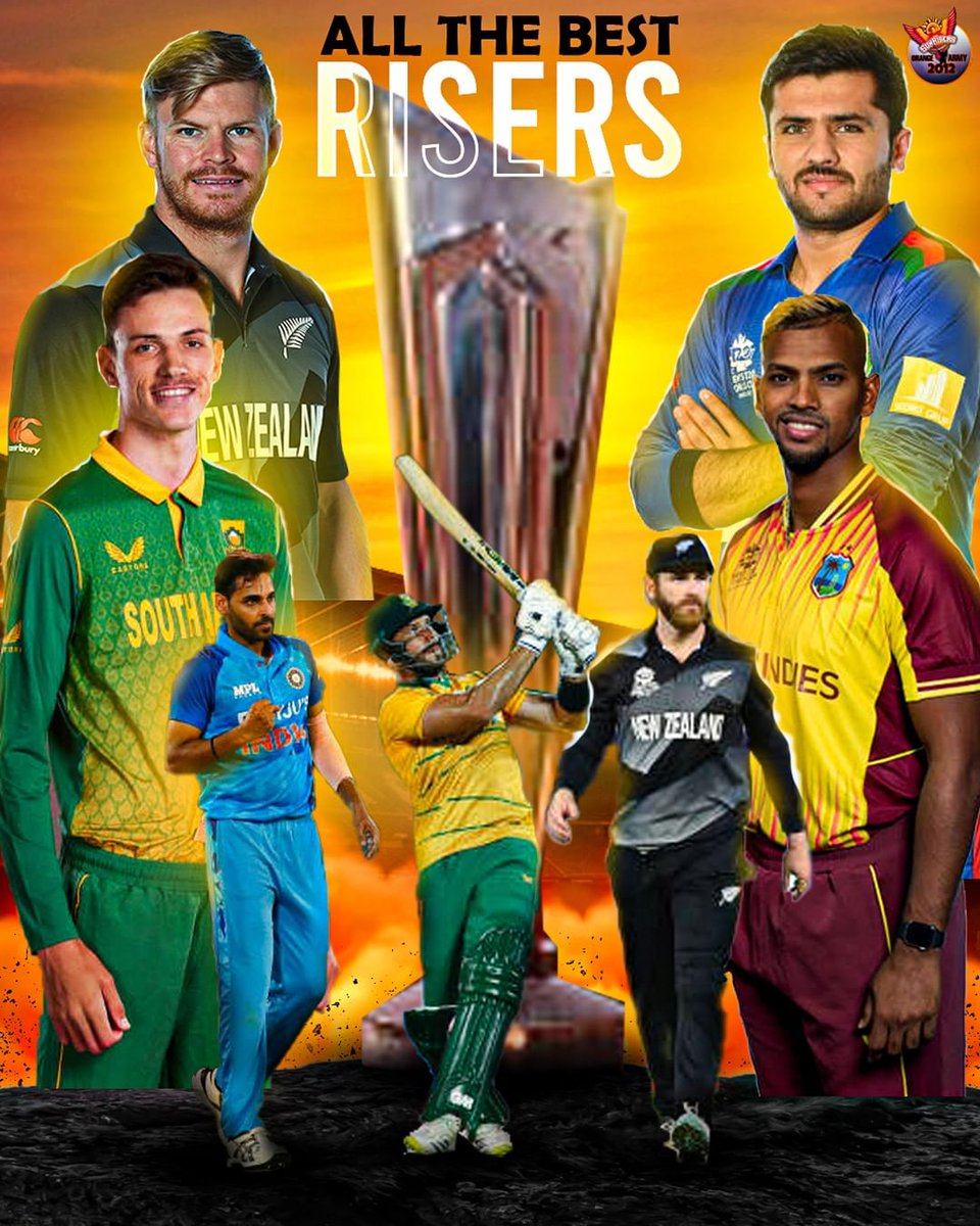 Orange_army2012's tweet photo. Risers at @T20WorldCup wishing you the best 🧡🤩 

Rate my edit from 1to 10 in comment section
 
@BhuviOfficial  @kane_s_w @nicholas_47 @fazalhaqfarooq6 @glenndominic159 @AidenMarkram 

#sunrisershyderabad #orangearmy #SRH #Hyderabad #T20WorldCup #australia #worldcup #TeamIndia https://t.co/eQRg1RV6O0