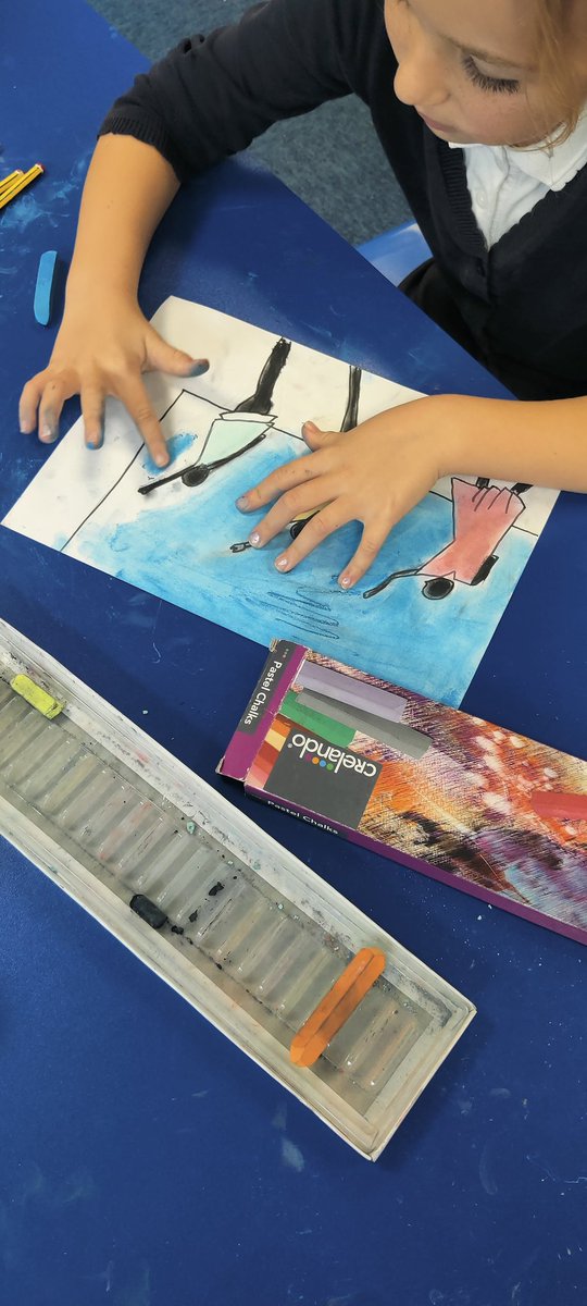 Year3Somers's tweet photo. As part of our Black History Month, Year 3 recreated some beautiful pictures inspired by the artist Jacob Lawrence. #art #JacobLawrence #Blackhistorymonth2022 https://t.co/f5KbhO9MuJ