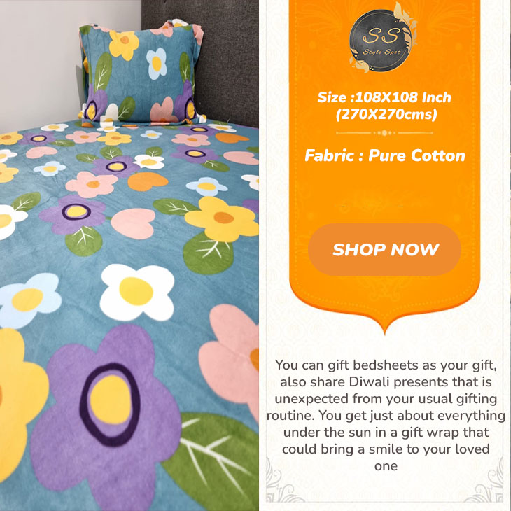 StyleSpot2's tweet photo. Happy Festival month✨✨
the house of Style Spot offer wide range of Bedsheets in gift format with world wide shipping options.
Book you gift now 🥰❤️
#bedsheets #onlinebedsheet #shopnow #homedecor #happycustomer #giftshop #giftideas #style #stylespot #Diwali #festival https://t.co/bKvdGZ9wMP