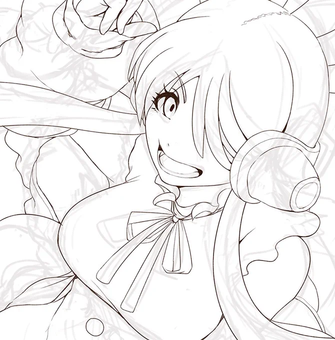 なんだかミクちゃみたいなウタちゃ線画。
リボンがいい感じに描けたような気がする(ヽ'ω`) 