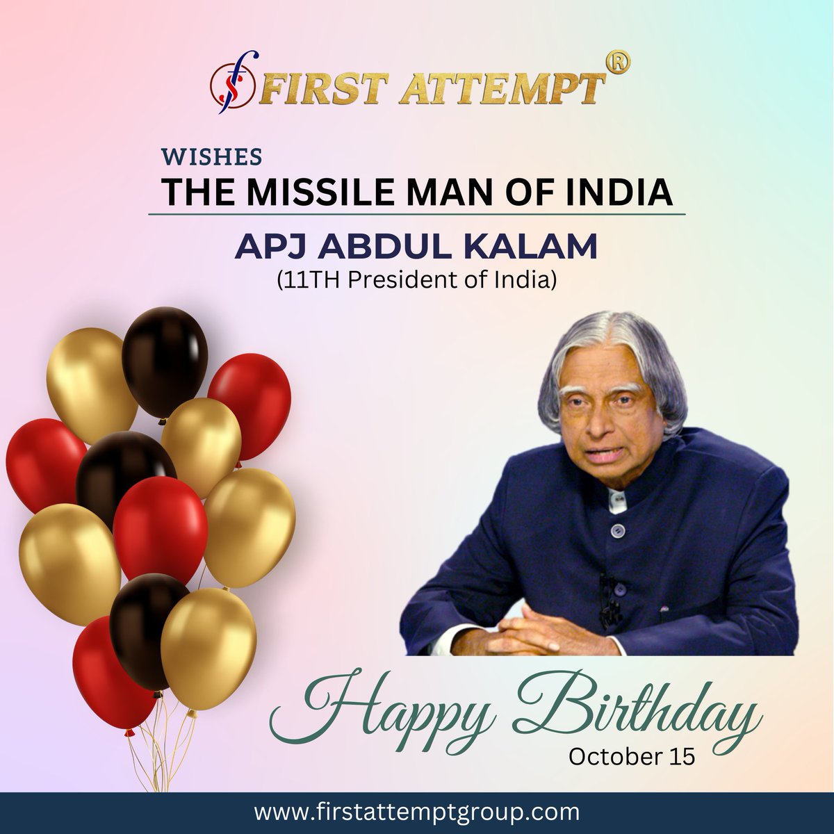 AttemptFirst's tweet photo. Remember the great man on his Birth Anniversary 🌺🌹
ON THIS DAY
Toll-free:- 1800-891-2871
https://t.co/fjyYNNo0Ta
#apjabdulkalam #Birthday #Wishes #President #Missileman #firstattempt #firstattemptgroup #teamfirstattempt #firstattemptofficial https://t.co/hUWqyqZOvg