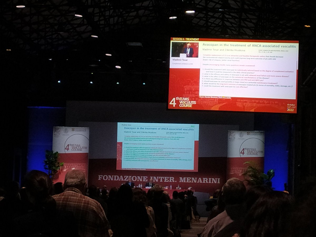 #EUVAS2022 Prof. Vladimir Tesař from University of Prague in his great lecture enlighted the role of #avacopan in #AAV therapy
#Florence <a href="/EUVAS19/">EUVAS</a> <a href="/science_charles/">Faculty of Science of Charles University</a> <a href="/Kidney_Int/">Kidney International</a> <a href="/ISNkidneycare/">Int Society of Nephrology</a>  <a href="/ERAkidney/">ERA - European Renal Association</a> <a href="/Vasculitis2022/">Vasculitis 2022</a>