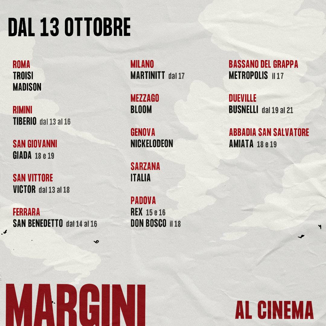 disparte_'s tweet photo. Sesta settimana 🤟🏼❤️‍🔥
Ecco l’elenco delle nuove sale in cui è possibile vedere #Margini 👀
#SoloAlCinema

Un film di Niccolò Falsetti e Francesco Turbanti, prodotto da @disparte_, Manetti bros. Film e @RaiCinema. 
Distribuzione @fandangoweb https://t.co/qr7NKF65xv