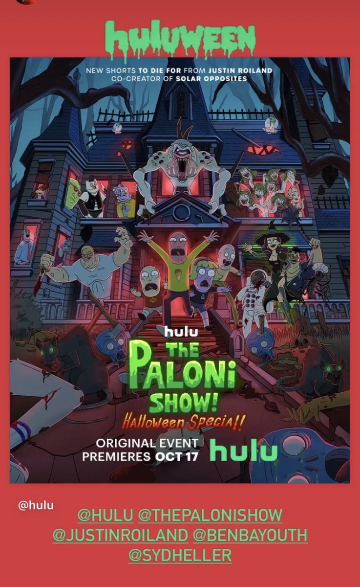 SO PROUD of Olivia! She and her comedy partner, Sydney Heller, wrote & perform a comedy sketch for Justin Roiland’s THE PALONI SHOW!!! And WOW its bent!! Airs this Monday night on HULU!! Check your local listings!!👏🔥😂❤️#oliviadelaurentis #dianefranklin #halloween #special