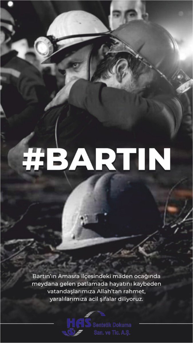 Bartın’daki maden ocağında meydana gelen patlamada hayatını kaybeden vatandaşlarımıza Allah’tan rahmet, ailelerine ve sevenlerine başsağlığı, yaralanan vatandaşlarımıza acil şifalar dileriz.