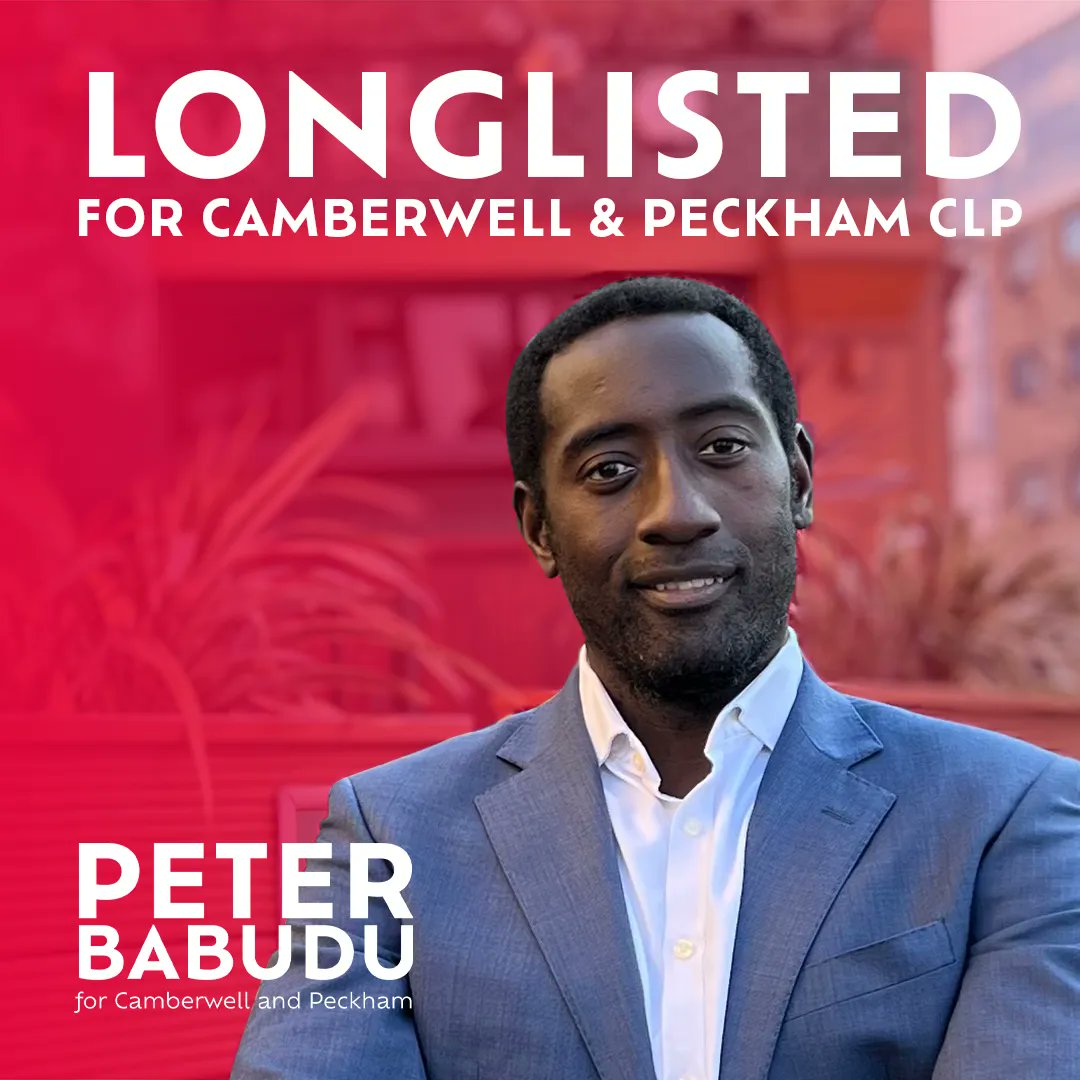 peterbabudu's tweet photo. Let's do this! Delighted to have been longlisted for Camberwell and Peckham, to become our next MP. I'm excited to speak to even more members and our residents about their priorities and how I will represent our great constituency. https://t.co/s01wWGOjVn