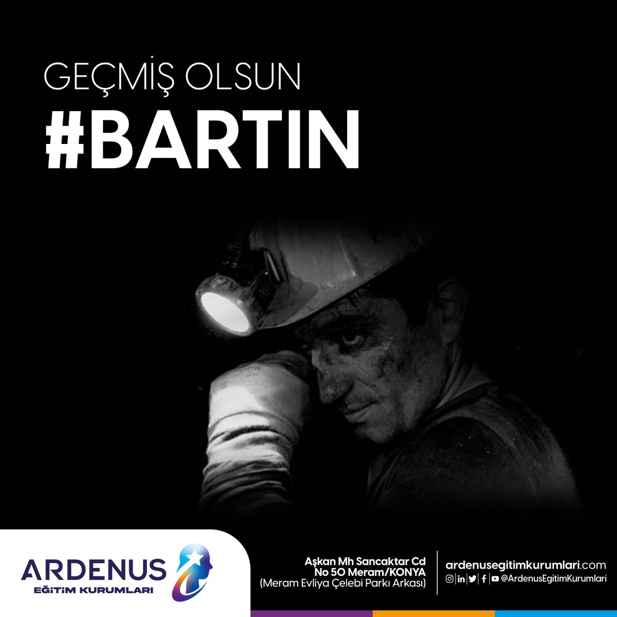 ArdenusEgitim's tweet photo. Bartın maden faciasında hayatını kaybedenlere Allah'tan rahmet, yakınlarına başsağlığı diliyoruz.

#Ardenus #Bartın #Amasra #Maden #AcımızBüyük https://t.co/rBzbmNq1mH