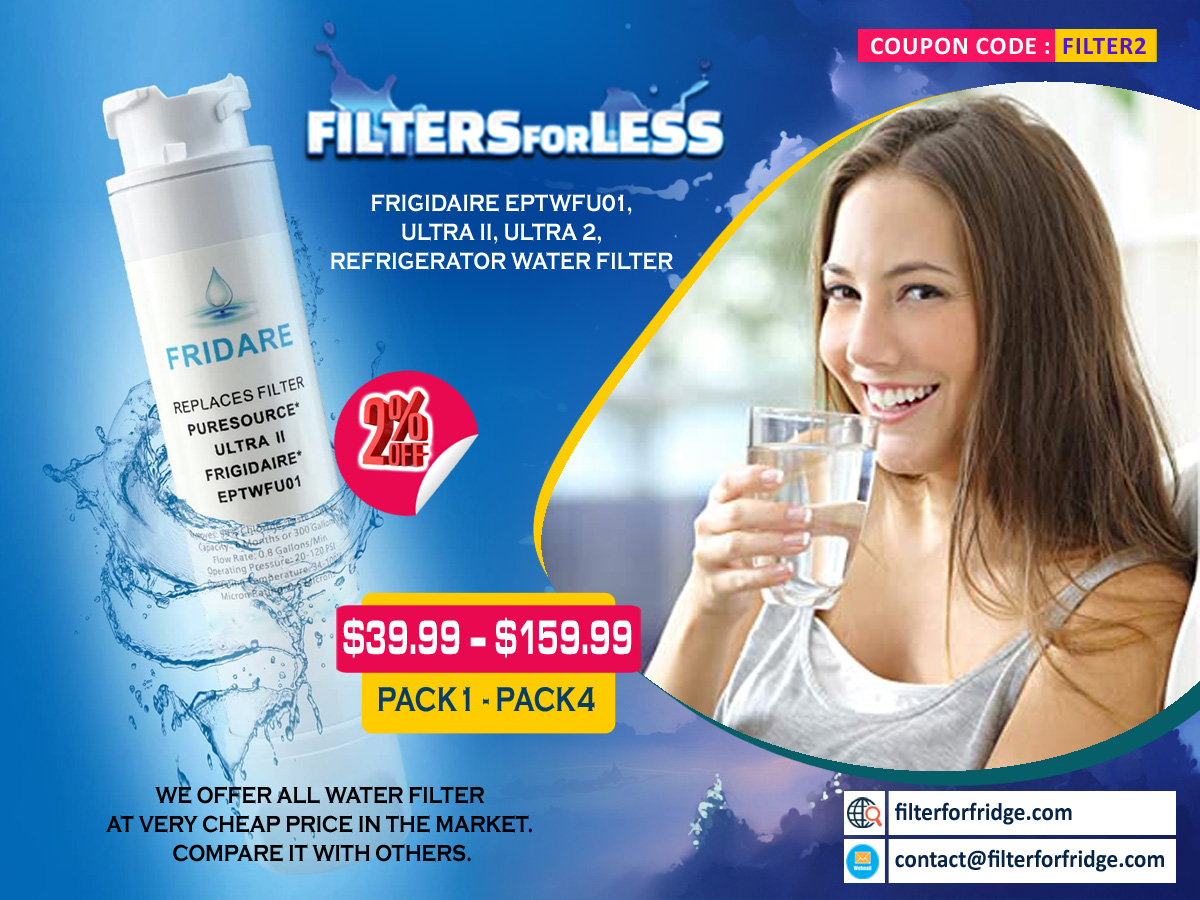 filterforfridge's tweet photo. Frigidaire EPTWFU01, Ultra II, Ultra 2, Refrigerator Water Filter, Pack 1
$39.99
Visit https://t.co/Xw9t5ml159 to buy best refrigerator water filter for your home.
#filterforfridge #waterfilter #water #cleanwater
#waterfpurifier #purewater #watertreatment
#watertreatmentsolutions https://t.co/jrUW0yCeN6