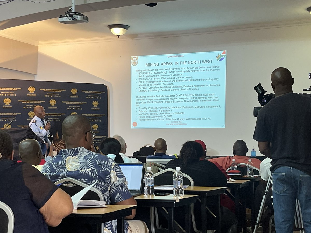 ikgajane's tweet photo. North West deputy commissioner for policing Patrick Asaneng taking the committee through the scope and impact of illegal mining in North West. #sabcnews https://t.co/bN8JkhekDp