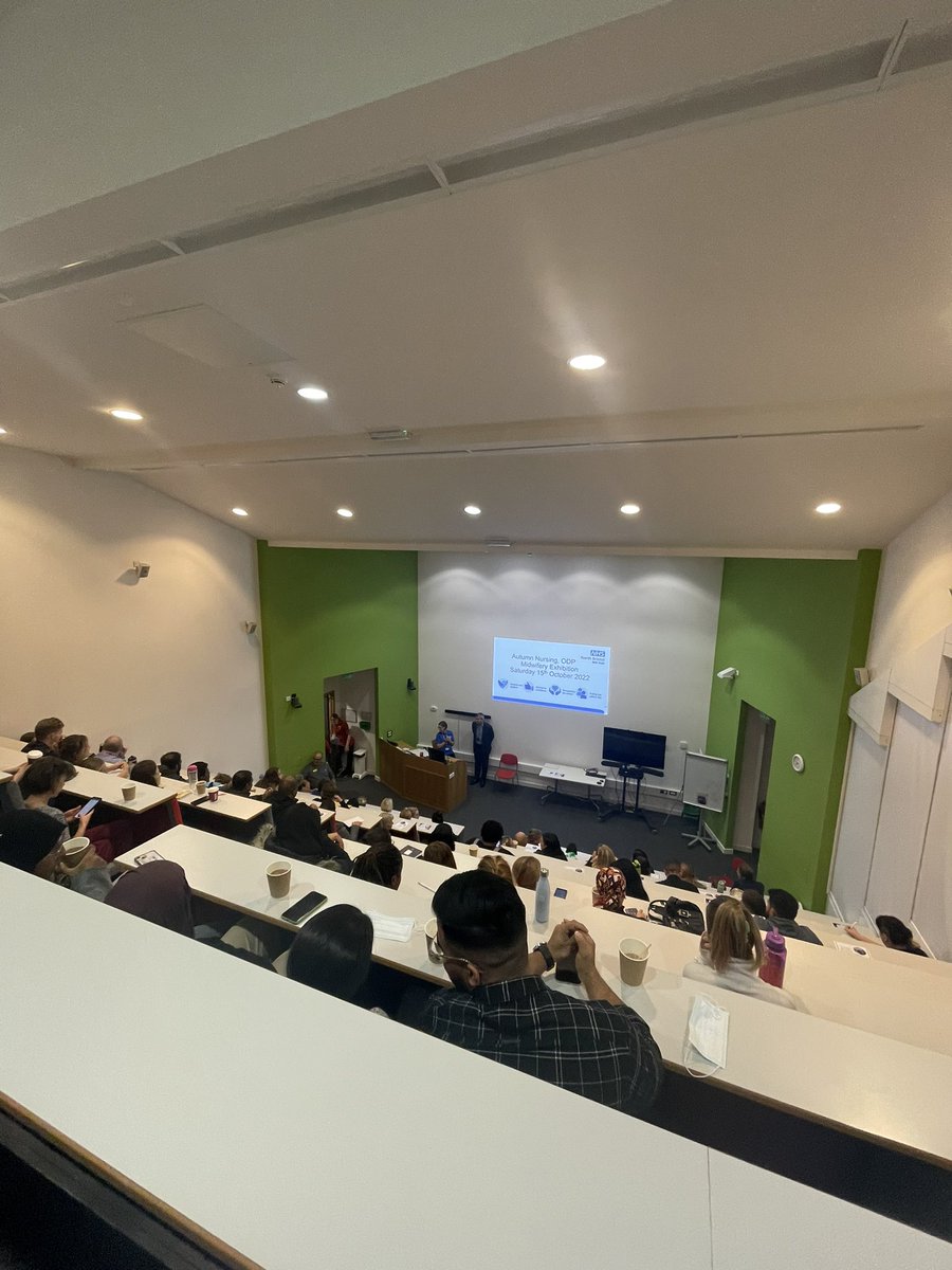 BFTCareers's tweet photo. Our lecture theatre is full! Kicking off the Nursing, ODP &amp; Midwifery Exhibition with our divisional presentations! 

We can’t wait to meet you all 🤗💙

#oneNBT https://t.co/Vao050olr1