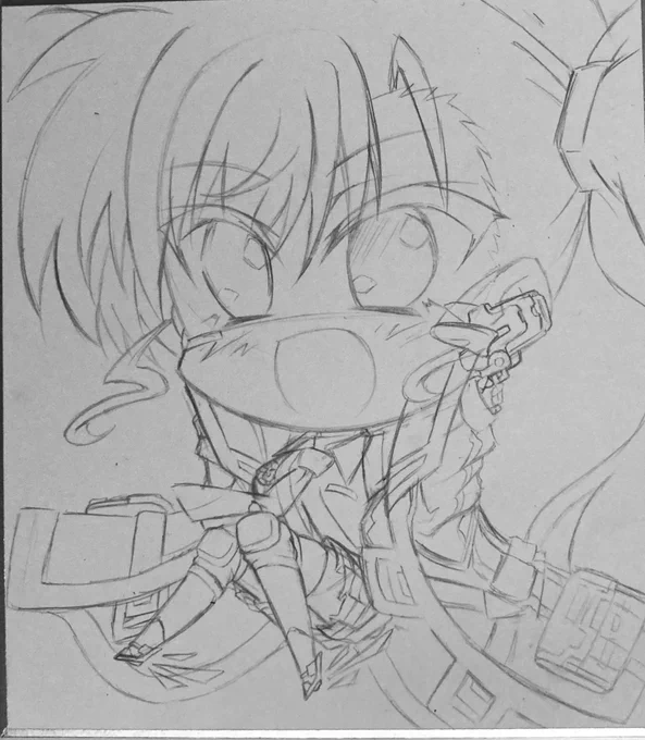 この後に及んで描き直しwしてました
ヴィヴィオちゃんです。

2枚目は比較です。
ちょっとのっぺり気味だったので
デフォルメなのに小顔化しました。 