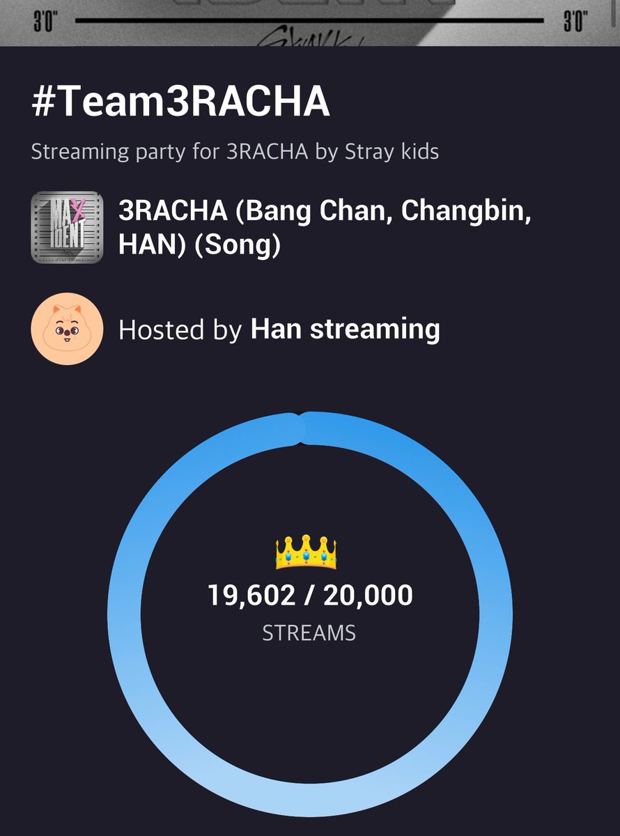 ➢ #HanStreaming party update ! 

#Team3RACHA is still leading for now~