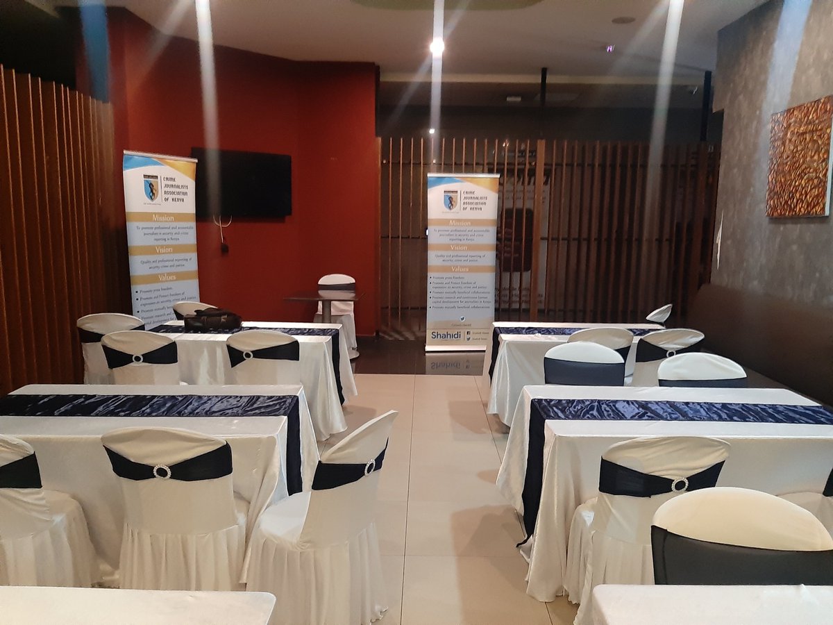 The stage is set for the Crime Journalists Association of kenya (CJAK) Annual General Meeting. Good morning. #IamCJAK #CJAKAGM