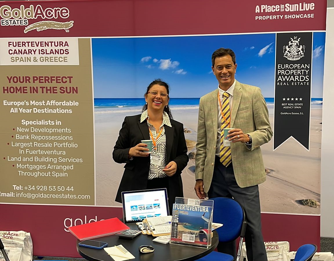 GoldacreE's tweet photo. Here we are, GoldAcre Estates at the boutique exhibition #aplaceinthesun Live in #Dublin 
Come and meet the team!
#fuerteventuravibes #corralejofuerteventura #corralejo #caletdefuste #elcotillo #property #forsale #dreamhome #beachlife #spanishproperty #spanishhome #canaryislands https://t.co/0i1wSx7Wvn