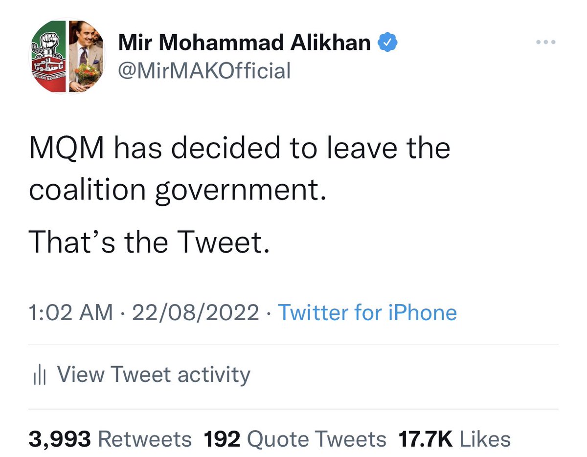 Mir Mohammad Alikhan On Twitter بہت دیر کی مہربان آتے آتے۔ اب چھوڑو یا نہیں کوئ فرق نہیں پڑتا 