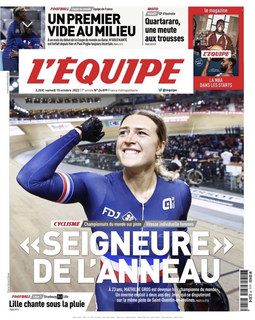 Bravo <a href="/gros_mathilde/">Mathilde_GROS</a>  Merci <a href="/lequipe/">L'Équipe</a> pour cette « belle une »