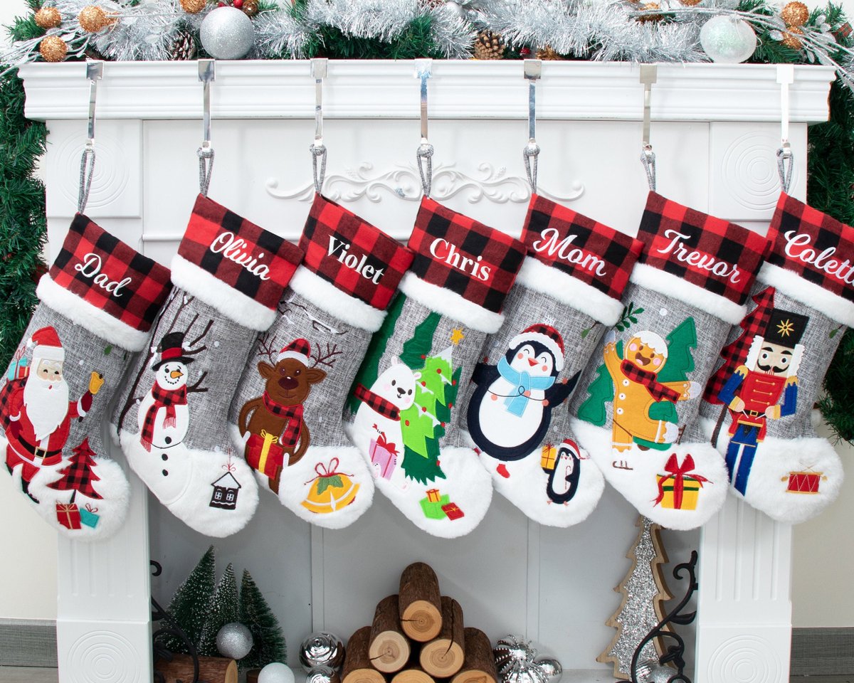 design_jolly's tweet photo. Excited to share the latest addition to my #etsy shop: Personalized Christmas Stockings Embroidered Buffalo Plaid Holiday Stocking Burlap Stockings with Santa Snowman Reindeer Polar Bear Penguin https://t.co/GoBeYxW7k1 #gray #white #christmasstockings #personalizestock https://t.co/js4MIDdhyL