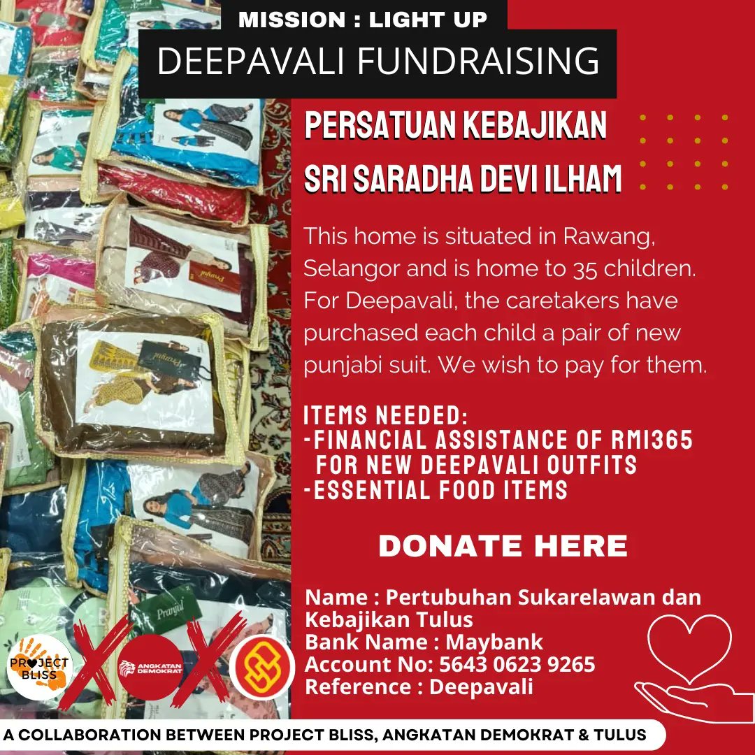TulusVolunteers's tweet photo. “Giving is not just about making a donation, it’s about making a difference.” Join us make a difference through our Deepavali fundraising campaign, Mission: #LightUp

Donate, Volunteer, Share

⬇️ https://t.co/6yY694zX2y