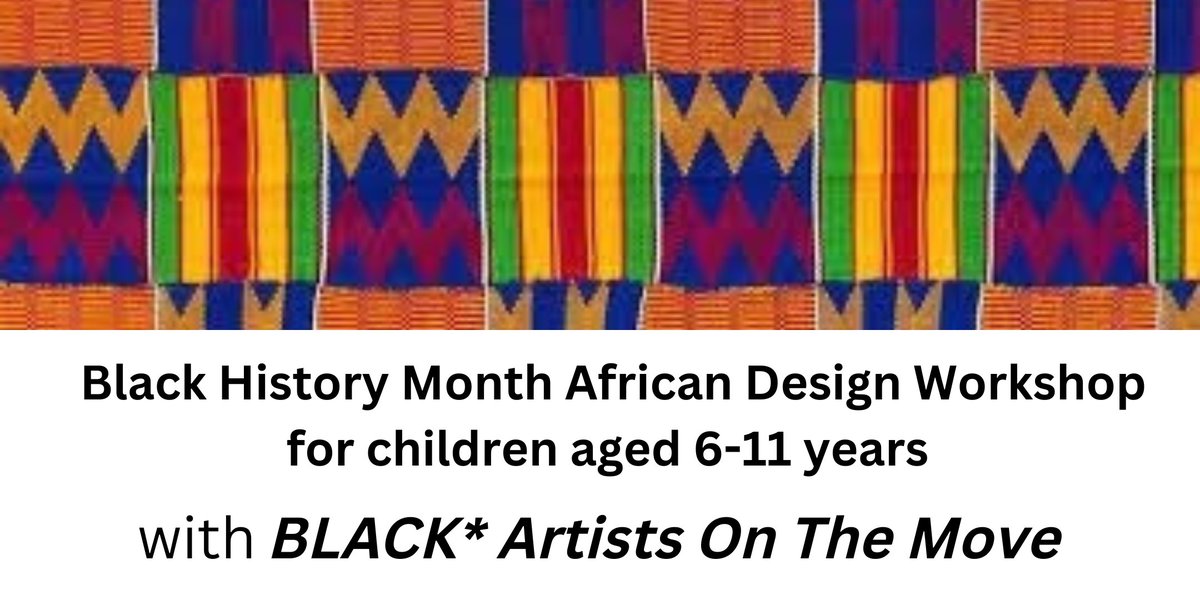 Looking for free half-term children's activities?

Book your child's place on an African Design Workshop, led by <a href="/BlkArtMoves/">Black Artists On The Move</a>

▶️sglibraries.eventbrite.com

#SouthGlos #Filton #Yate #BradleyStoke #Hanham #Kingswood #EmersonsGreen

<a href="/BSGChildrensUni/">Bristol & South Glos Children's Uni</a> 

#BlackHistoryMonthUK.