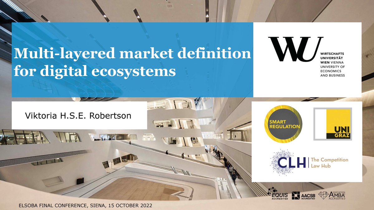 A pleasure to virtually discuss #Ecosystem #MarketDefinition at the final conference of the #€LSOBA project this morning. Thanks to Alessandro Palmieri for the kind invitation!