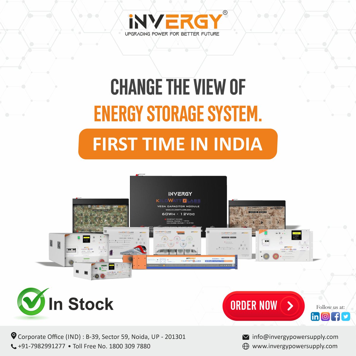 Invergylimited's tweet photo. The future is here! 
Now experience better energy storage, we have introduced our Super Capacitor for the first time in the Indian Market.
.
.
.
#invergy #upgradingpowerforbetterfuture #Supercapacitor #invergy_uk  #solarenergy #solarinverters #inverters #solarbatteries https://t.co/gM1Cl5nXrQ