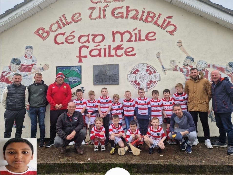 Our U8 Hurlers all excitement ahead of their half time appearance at the Premier Junior Co. Final v Tracton. Hon Ballygiblin 🔴⚪️🔴⚪️