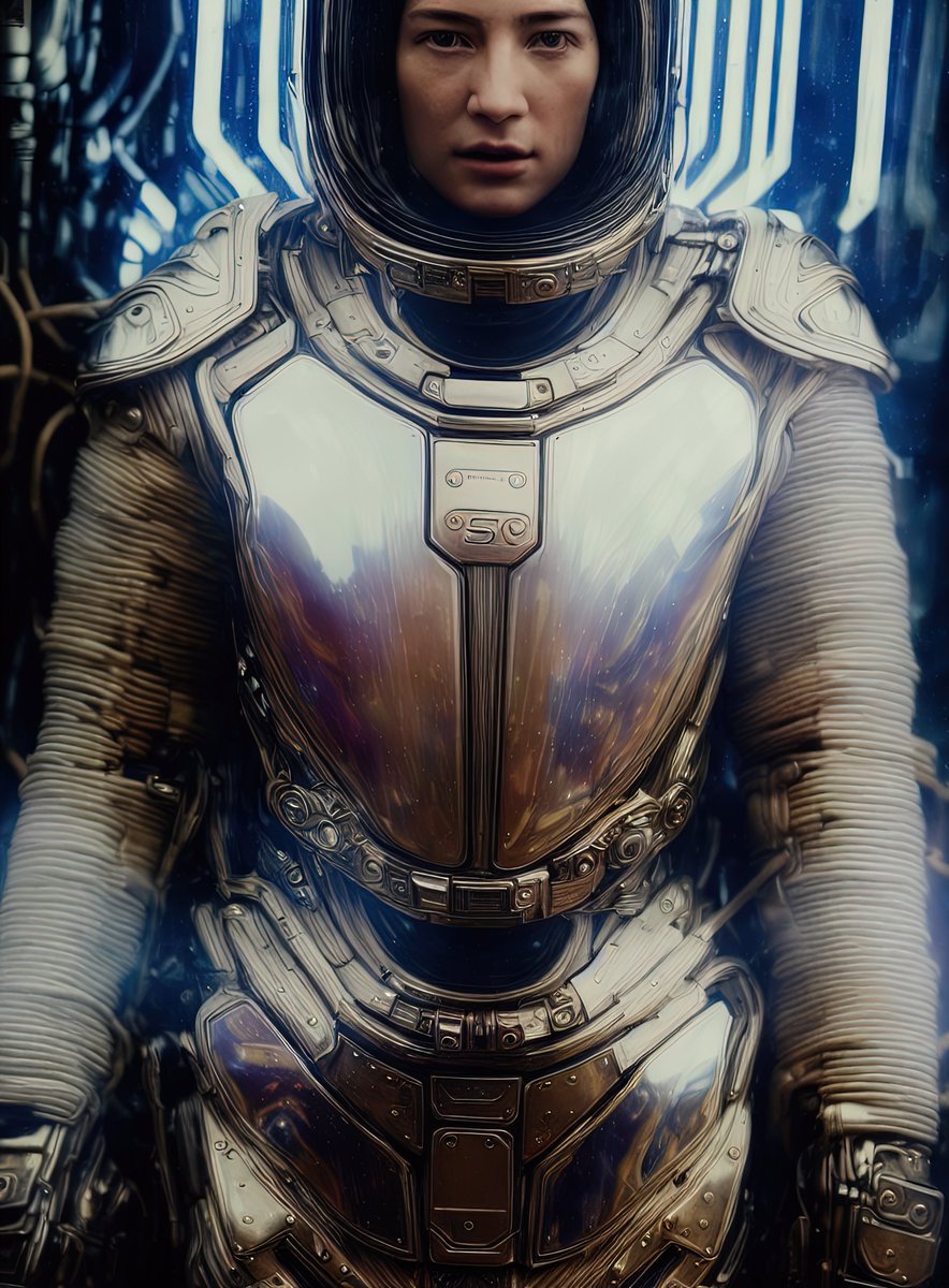 GainsdalfGwei's tweet photo. GM NFT and #aiart fam! 

"A Woman's place is in the Stars"

This portrait of a powerful woman is inspired by the story of Joan of Arc. In it, she is reimagined as a space-age warrior, fighting for her people and her beliefs. 

#stablediffusion #NFTartist https://t.co/Ts4phfA1M0