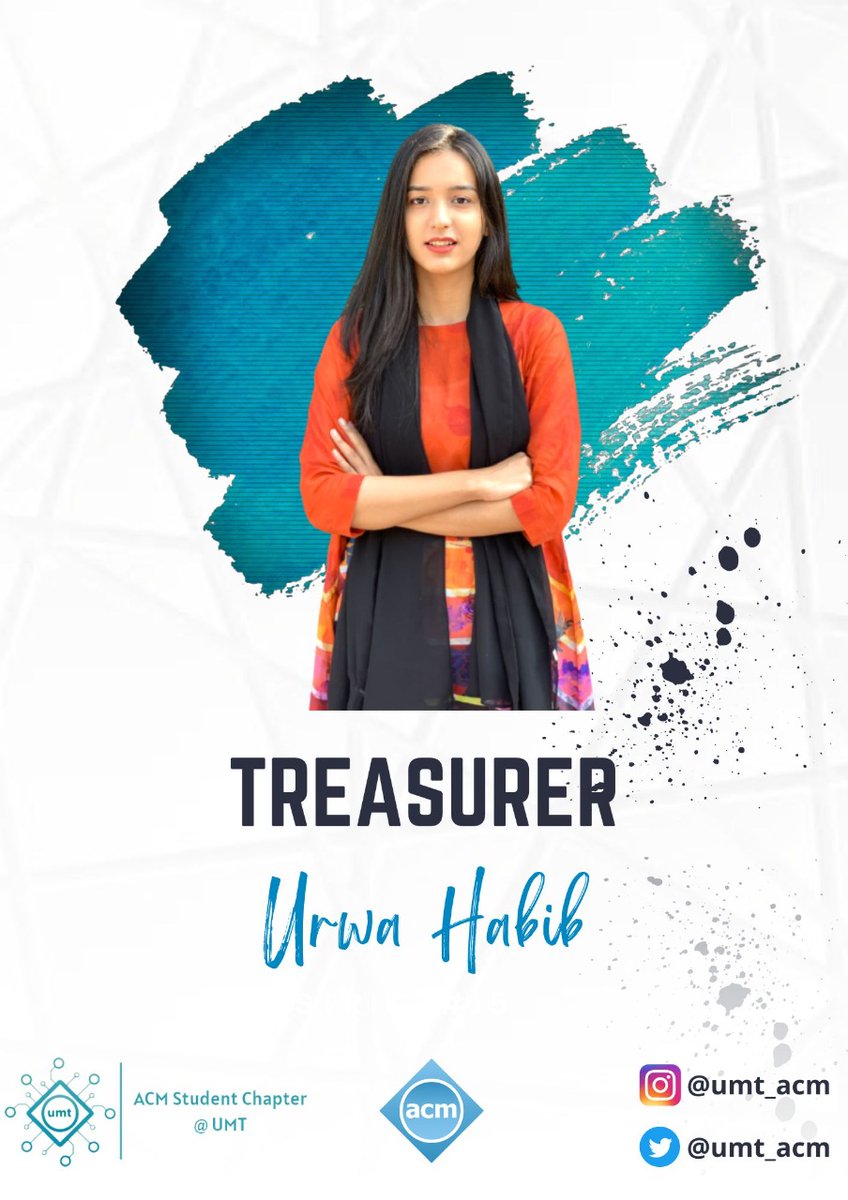 umt_acm's tweet photo. Introducing our new Executives: 

Chair : Muhammad Sameer
Vice Chair : Bushra Rashid
General Secretary : Faizan Ahmed
Treasurer : Urwa Habib

#ACM #UMT #myUMT #Elections https://t.co/RzrA0Oeg4r
