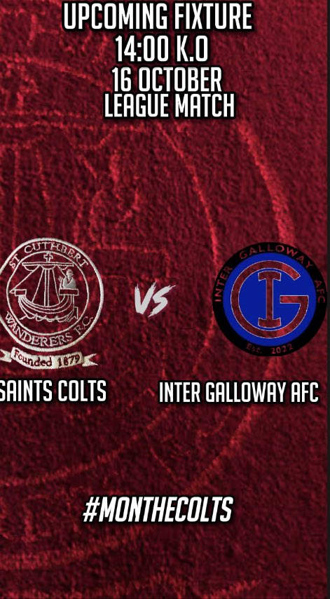 SaintColts's tweet photo. We are at St.Mary’s On Sunday to Face Inter Galloway. #monthecolts https://t.co/HlLvOa1c8t