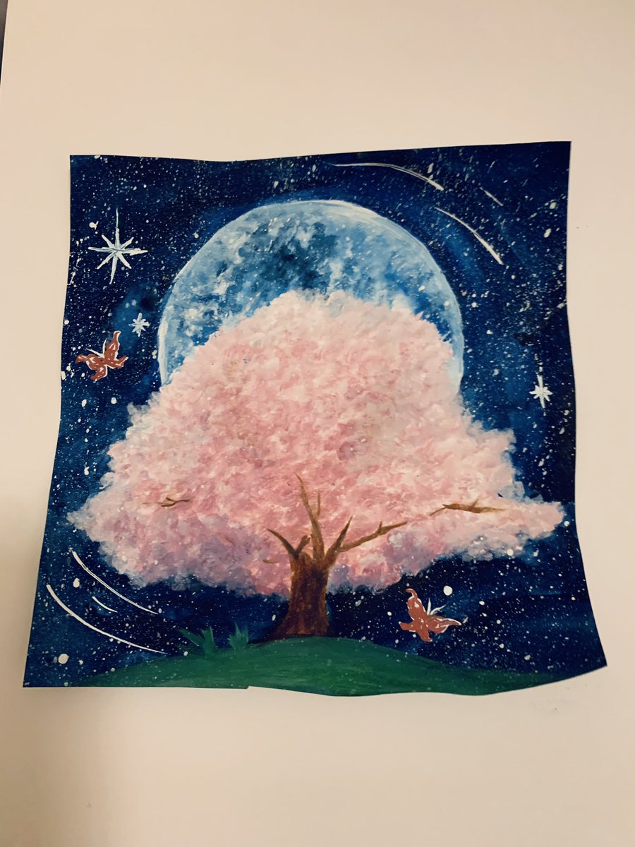 supuraneko's tweet photo. 月と桜を描いてみました
夜はやっぱり神秘を感じます https://t.co/lu4DEu4wrr