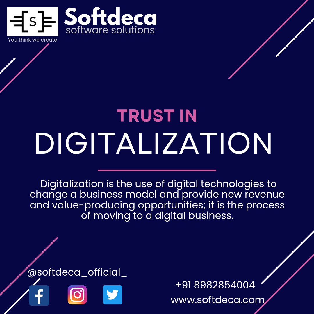 softdeca10's tweet photo. Trust in Digitalization
#softwaredevelopment #webdesign #Digital #service https://t.co/nmANv726qL