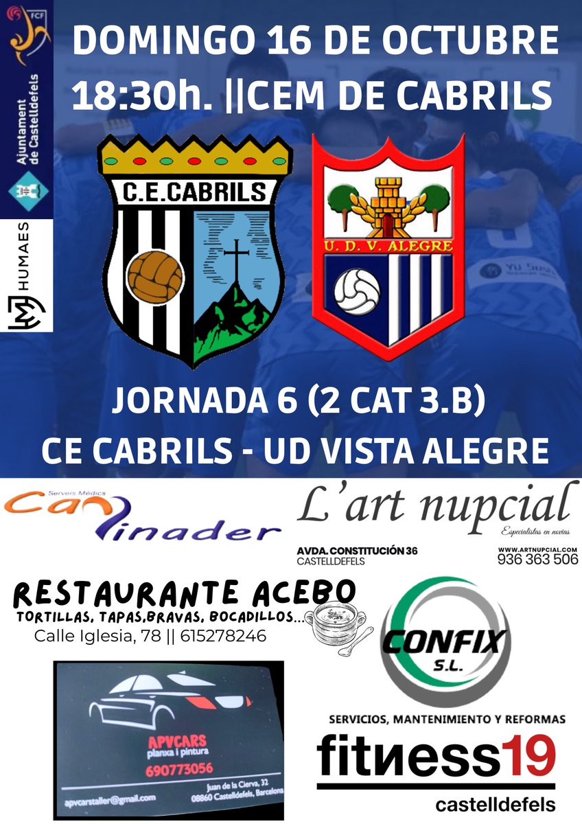 UDVistaAlegre's tweet photo. PRIMER EQUIPO 🔵⚪️

El Primer Equipo de @ivanvidarte1 buscará sumar los primeros tres puntos de la temporada en Cabrils, campo que hasta hace un par de semanas, no habia ganado nadie desde 2020. 

💙 #EscudoYPueblo! https://t.co/ycu4Jj6AN3