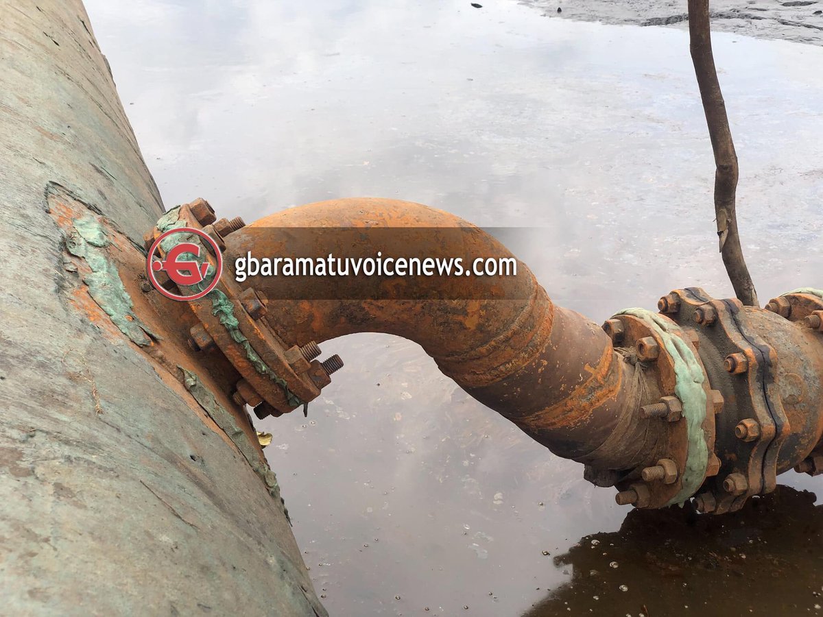 OvieNews's tweet photo. FLASH : Tompolo’s boys uncover another pipeline hiding in plain sight that’s diverting crude oil from a 400,000 barrel per day Forcados pipeline, with the use of this abandoned AGIP pipeline . From here the crude is then ferried into the sea for onward delivery to buyers abroad. https://t.co/UFZRAi32TG