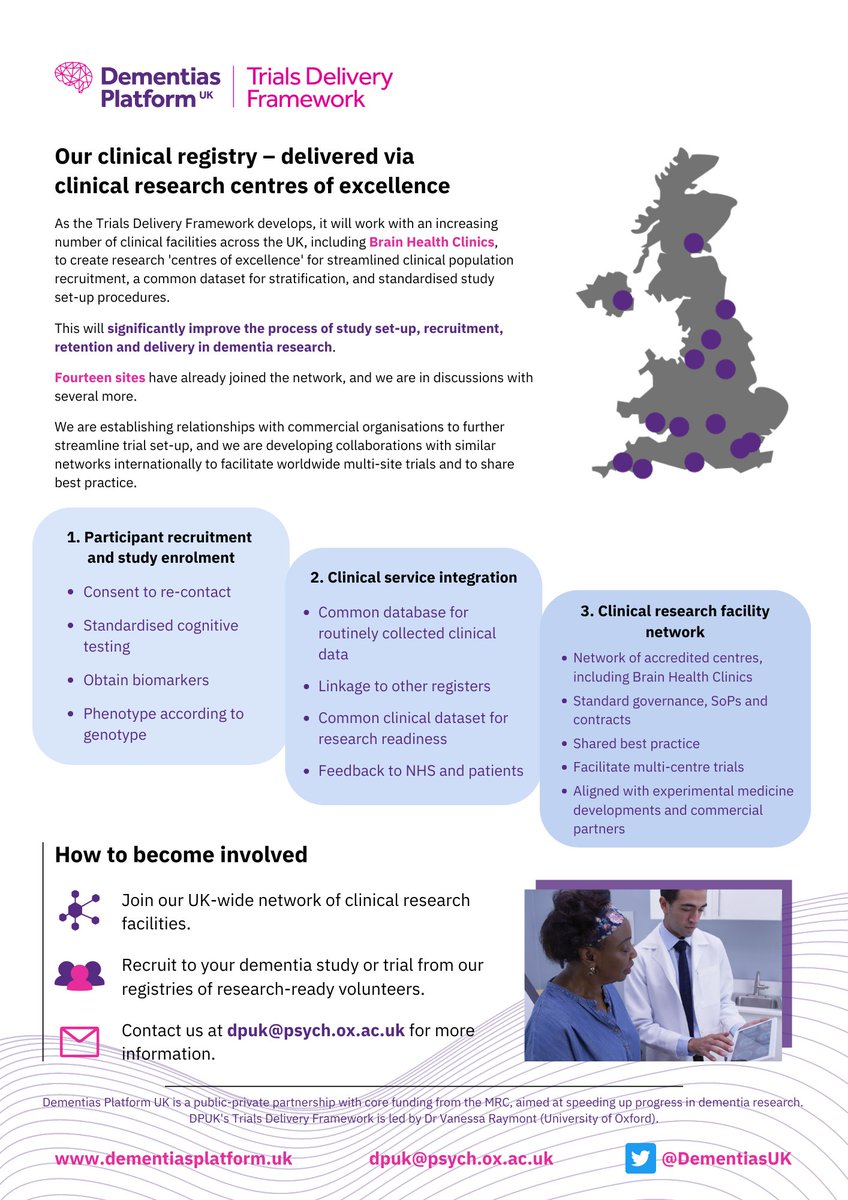 🧠 We're pleased to be working with brain health clinics across the UK as part of our efforts to enhance the set-up and delivery of dementia studies and trials.

Contact us at dpuk@psych.ox.ac.uk if you'd like to know more or become part of the network.