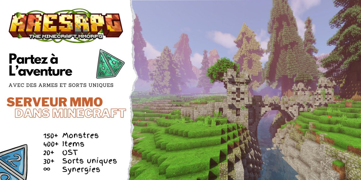 AresRPG's tweet photo. AresRPG est un serveur #Minecraft #MMORPG non moddé 🛡

Nous sommes de retour avec des tonnes d'items, mobs, musiques, et bien plus!

📌 1000 likes pour voir le nouveau trailer

🔱 Rejoins vite le discord pour gagner une tonne de familiers et ornements ! https://t.co/BX16qZSh3H https://t.co/yOOnIfKgNi