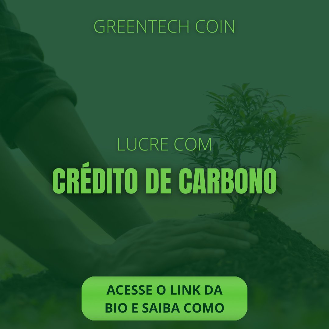 Gtechcoin's tweet photo. Você já pensou em lucrar com um mercado milionário, sem ter que investir muito? 
O mercado de crédito de carbono é um dos mercados do futuro! 
Acesse o link https://t.co/nmjoM5qvWU 
e saiba mais sobre o projeto Greentech Coin!
#greentech #créditodecarbono #btc #bnb #lucro https://t.co/hV5mW8ngJg
