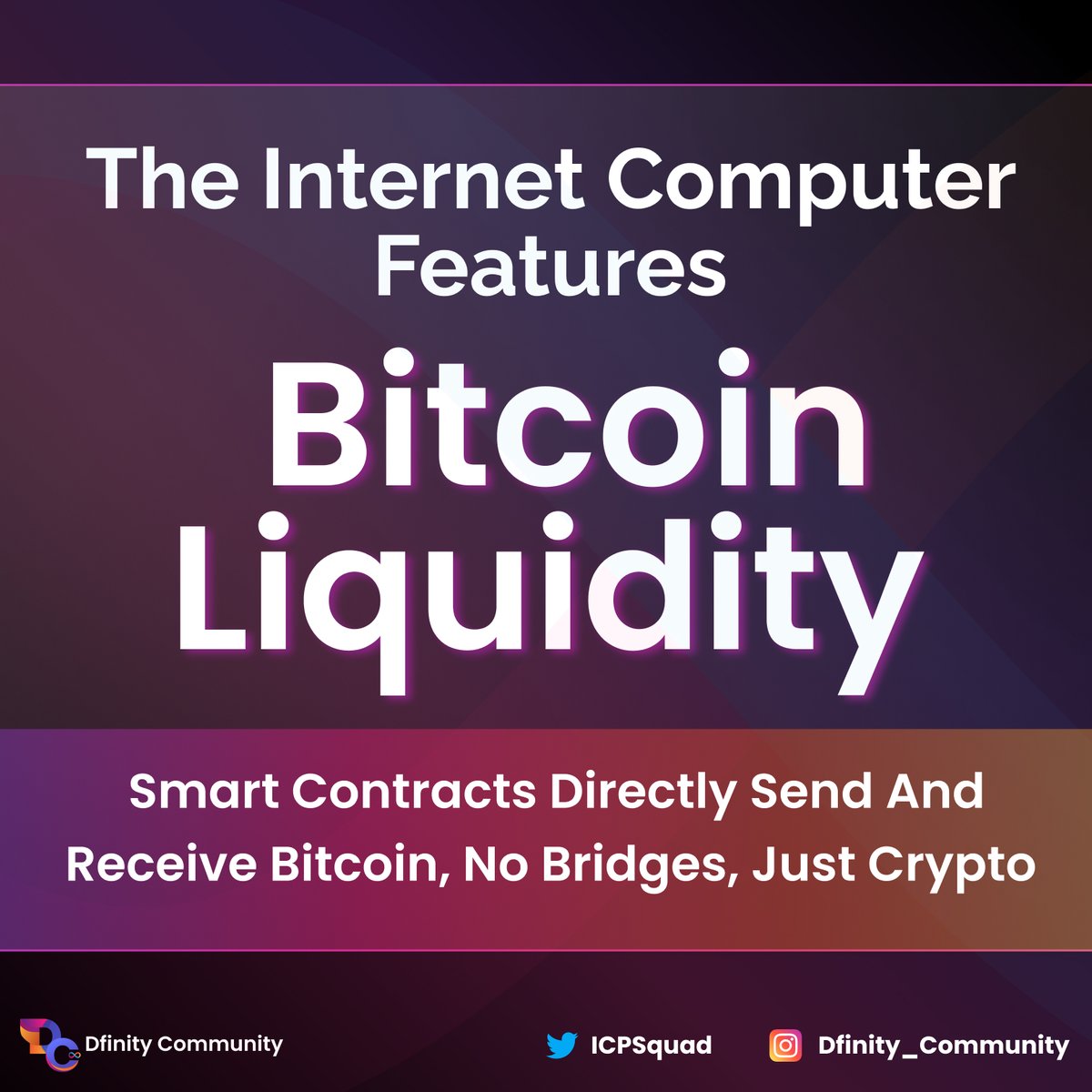 ICPSquad's tweet photo. The wealth of #Bitcoin available to use on the #InternetComputer 💥
#ICP #IC #ICPSquad #Dfinity https://t.co/oxl3FbeISx