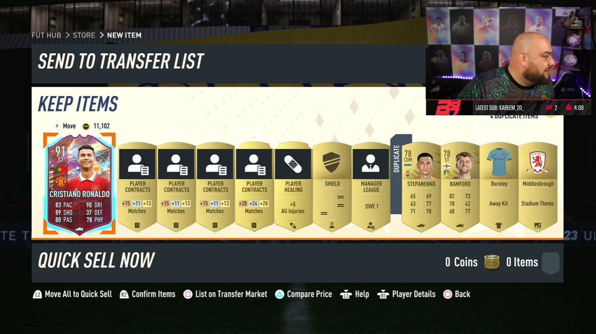 Bateson just packed Rulebreaker Ronaldo from a 7.5k pack... 😂