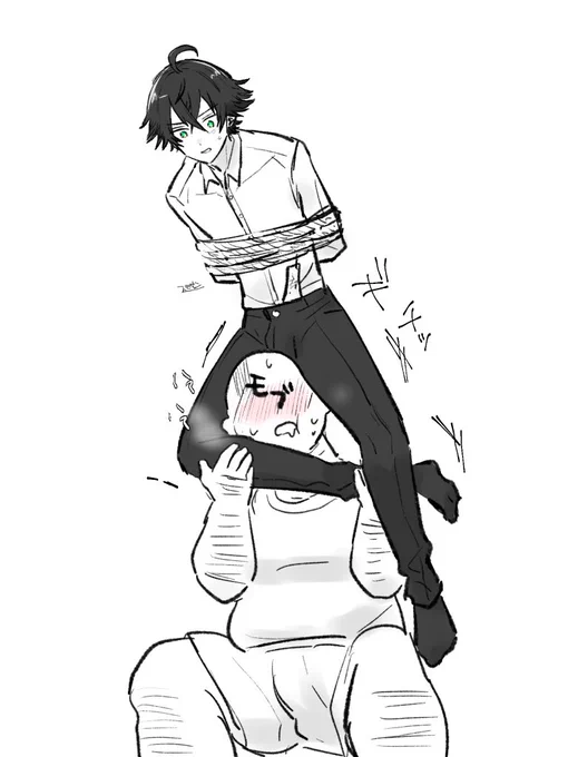 白状します。これも太ももに挟まれたいと思って描きました。すみません。 
