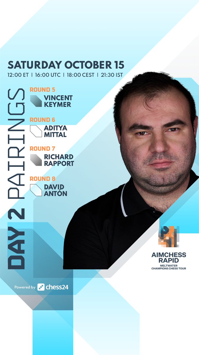 Day 2

today, 18:00 CET

Watch my games here:
chess24.com/en/watch/live-…

#chesschamps #AimchessRapid