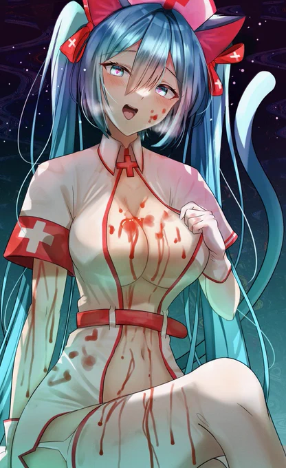 猫ナースミク(デスソース仕様) #初音ミク  #イラスト 