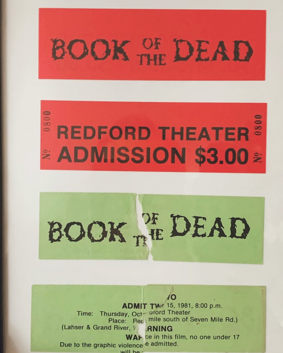 EvilDeadItalia's tweet photo. 41 years.
Happy Birthday, "The Evil Dead"!
here in the pics, premiere tickets 🎫 (red ones) and invites (green ones)
October 15th 1981, Redford Theater, Michigan ❤️ #evildead #bookofthedead #ashwilliams #necronomicon #brucecampbell #samraimi #robtapert #birthday #horror #movie https://t.co/G3y1NUcchn