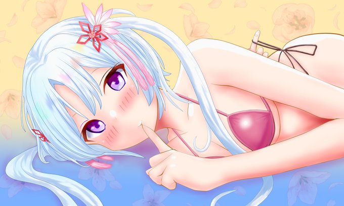 朝武芳乃@千恋万花の水着グラビア的なシチュ。
#ゆずソフト 