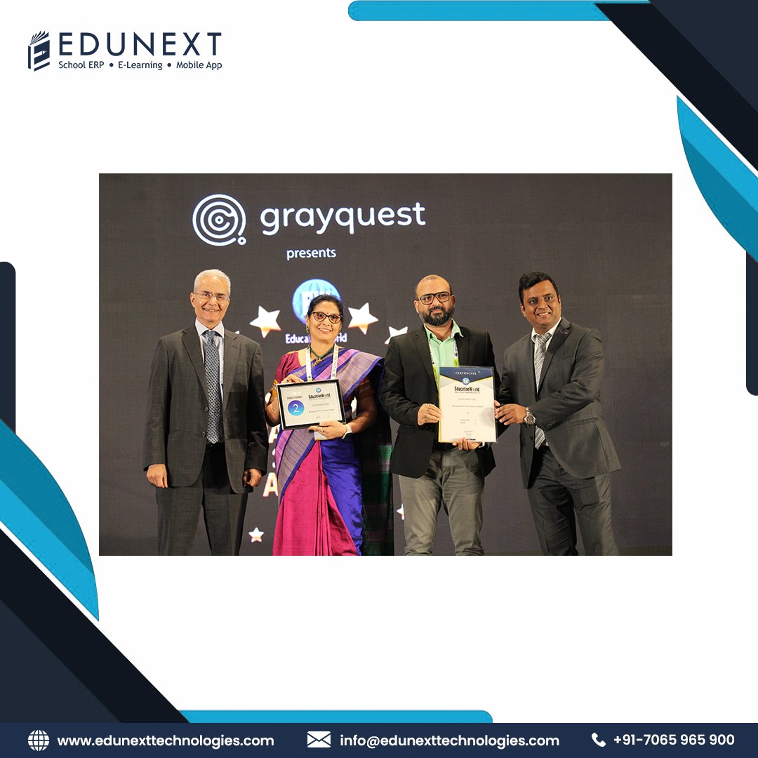 EdunextTech's tweet photo. Edunext extends its heartiest congratulations to all the Schools for being recognized as India's Top Schools in EDUCATION WORLD SCHOOL RANKING 2022-23.

#Edunext #EdunextTechnologies #schoolerpsoftware #educationmatters #EducationWorld #EWPortal #EWrankings #EWAwards #EWISRA2022 https://t.co/Ok1tRAIw3u