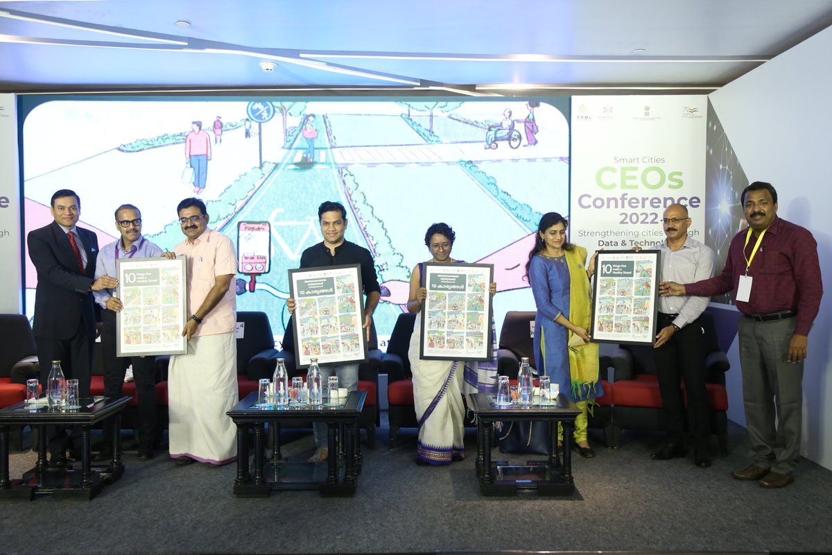 CSML__'s tweet image. Kochi city unveiled the Healthy Streets Malayalam Poster at the smart cities CEO&apos;s Conference.  Kochi will adopt and implement a healthy street policy to make the city for a resilient livable city.
#streets4people
#100ICCCs #LeveragingData #Technology #SmartCitiesMission