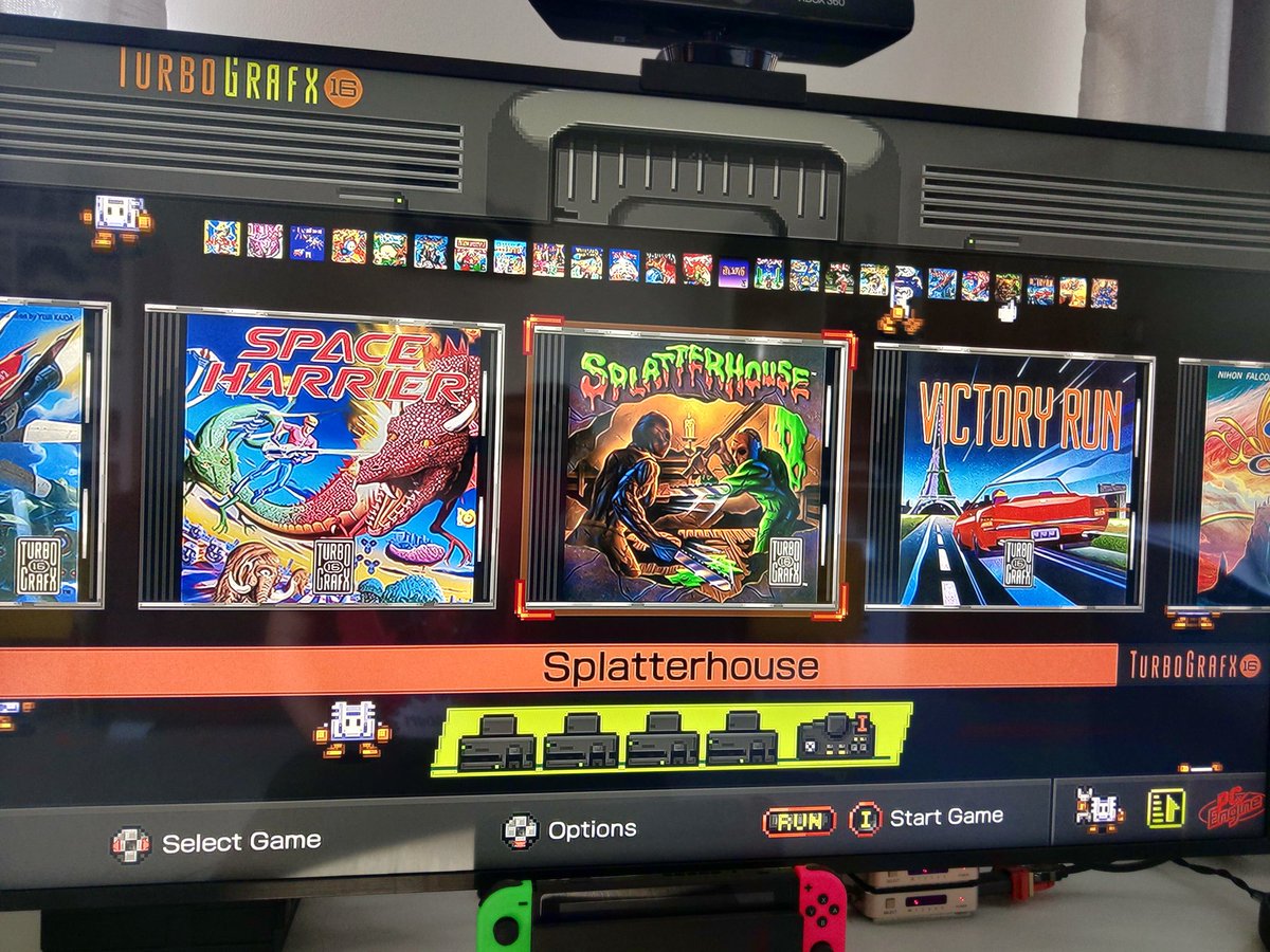 MrDJPea's tweet photo. Yesterdays post came with a #PCEngineCoreGrafx mini. 57!!!...PCEngine games from CoreGrafx card+CD and TurboGrafx16 card+CD. As a Shmup fan I've always considered one and here we are ! It plays so silky and the UI is glorious too. So many great game's too in the list to review 🤘 https://t.co/BI9iXQL4Dk