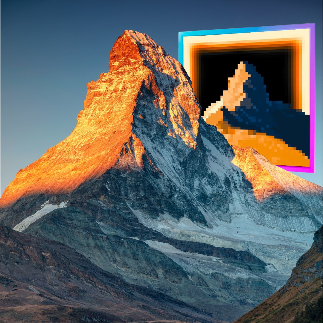 thematerhorn's tweet photo. Good Morning hikers ! 

Let's climb in mountains discovering the latest mysteries engaged on your pathway ✨🏔️

#pixel #nftart #nftcommunity https://t.co/pNcPCe4xLQ