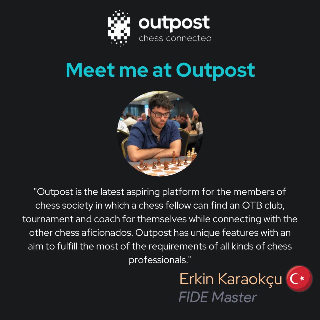 OutpostChess's tweet photo. Erkin Karaokçu, FIDE Master (FM) and FIDE Instructor (FI) from Turkey gave us his feedback - read his full chess info at https://t.co/ba81YvyAqX connect and send him a MESSAGE DIRECTLY AT OUTPOST https://t.co/AvP3YEL1ik